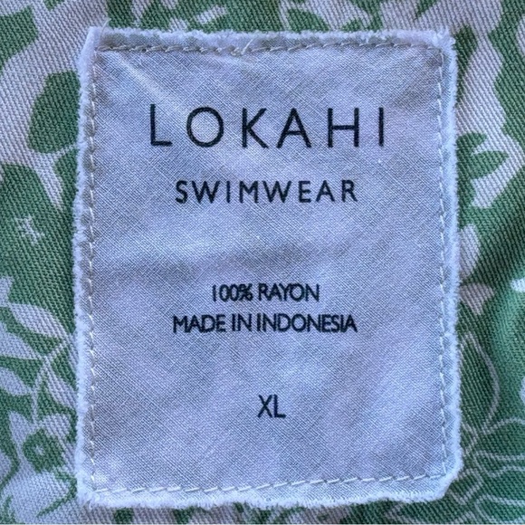 Lokahi Green and White floral swimwear super soft beautiful condition - Picture 3 of 6